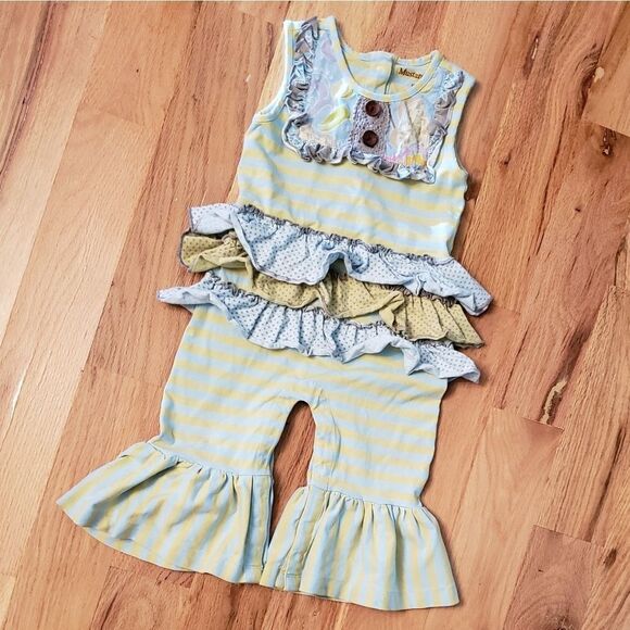 Mustard Pie Apple Blossom Longall Romper - Picture 2 of 6